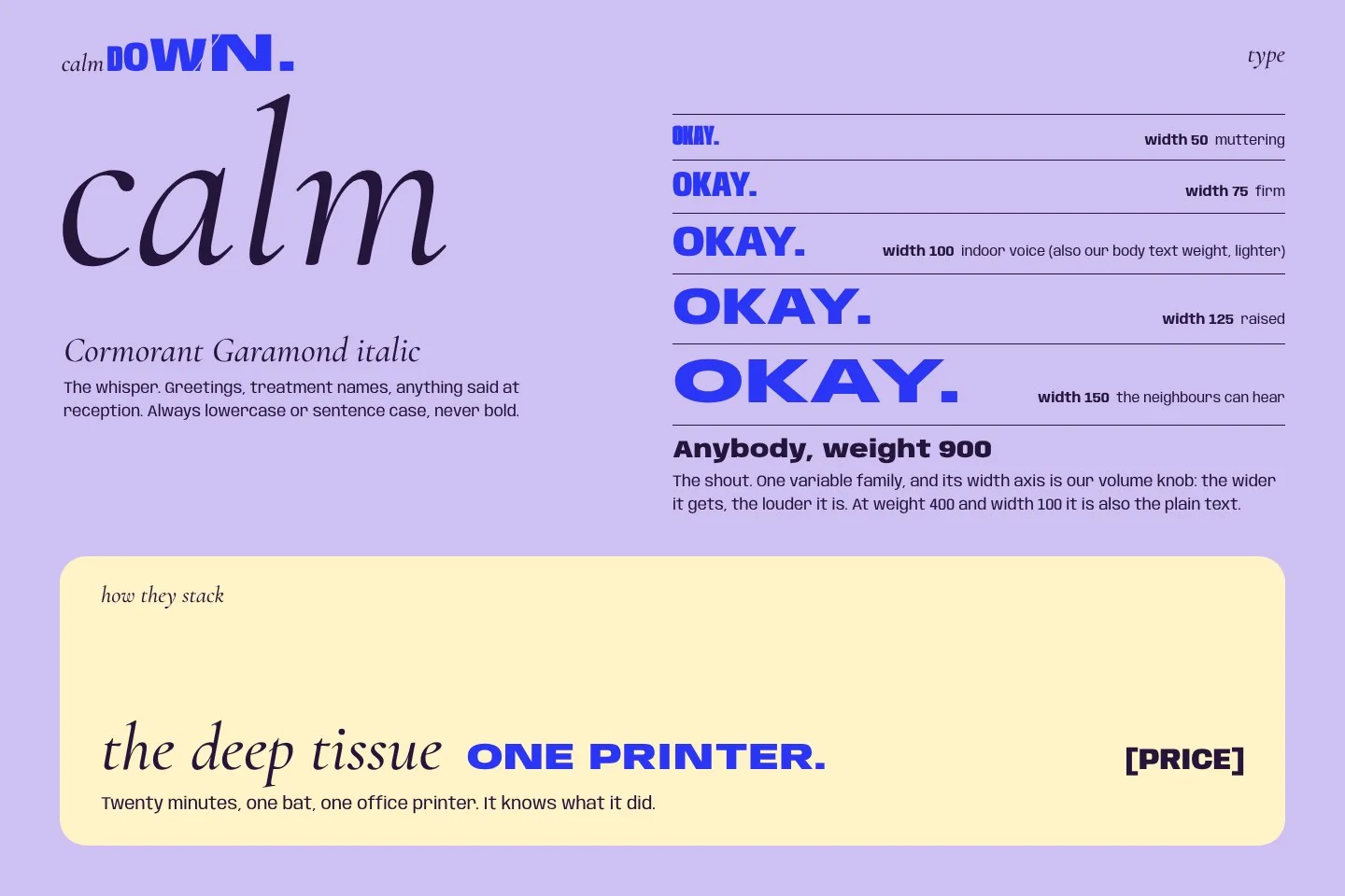 Calm Down: type