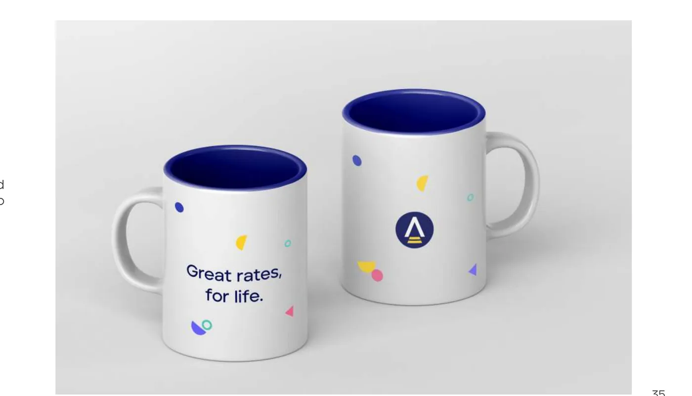 Two mugs carrying the pattern and symbol