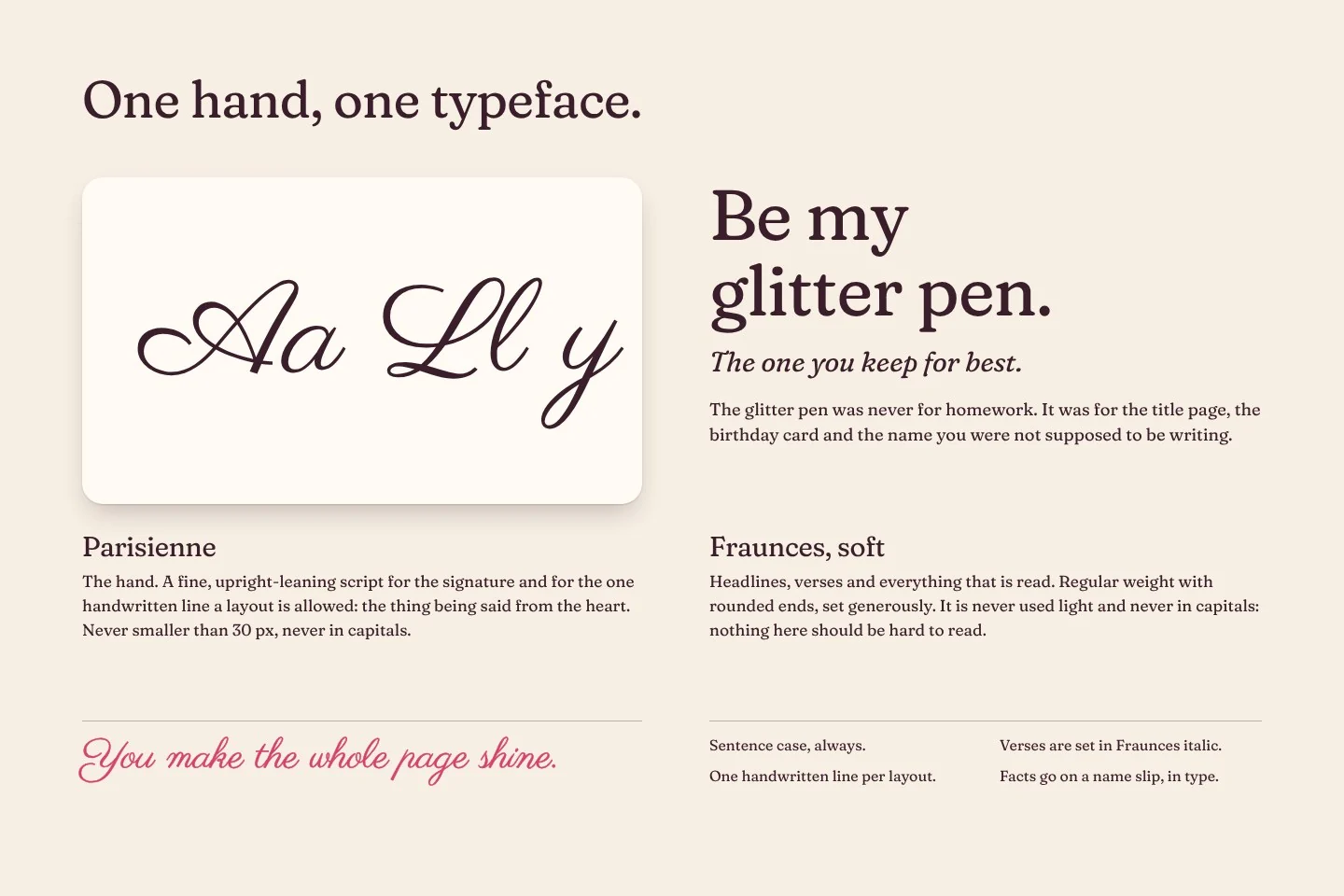 Love, Lily: type