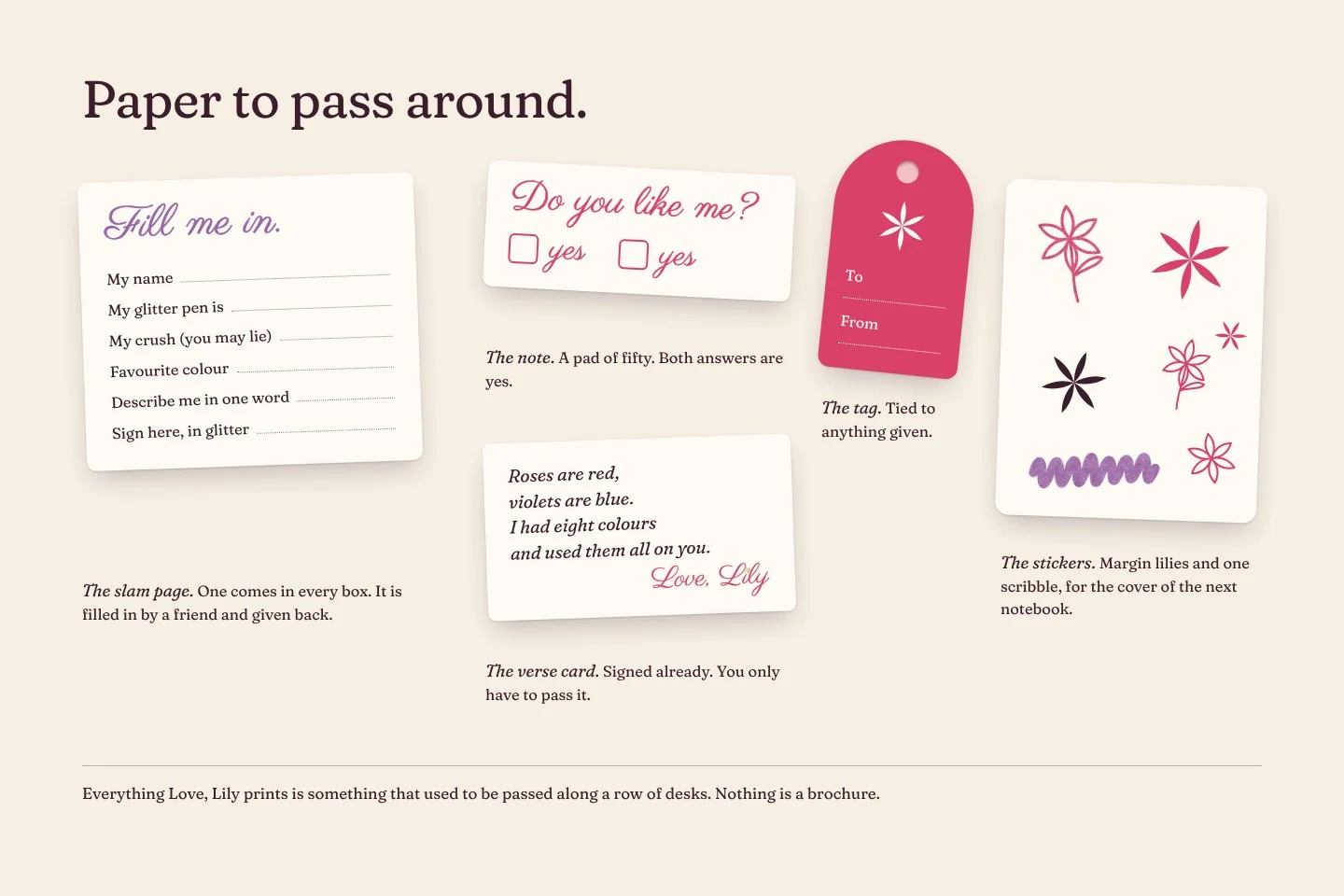 Love, Lily: paper things