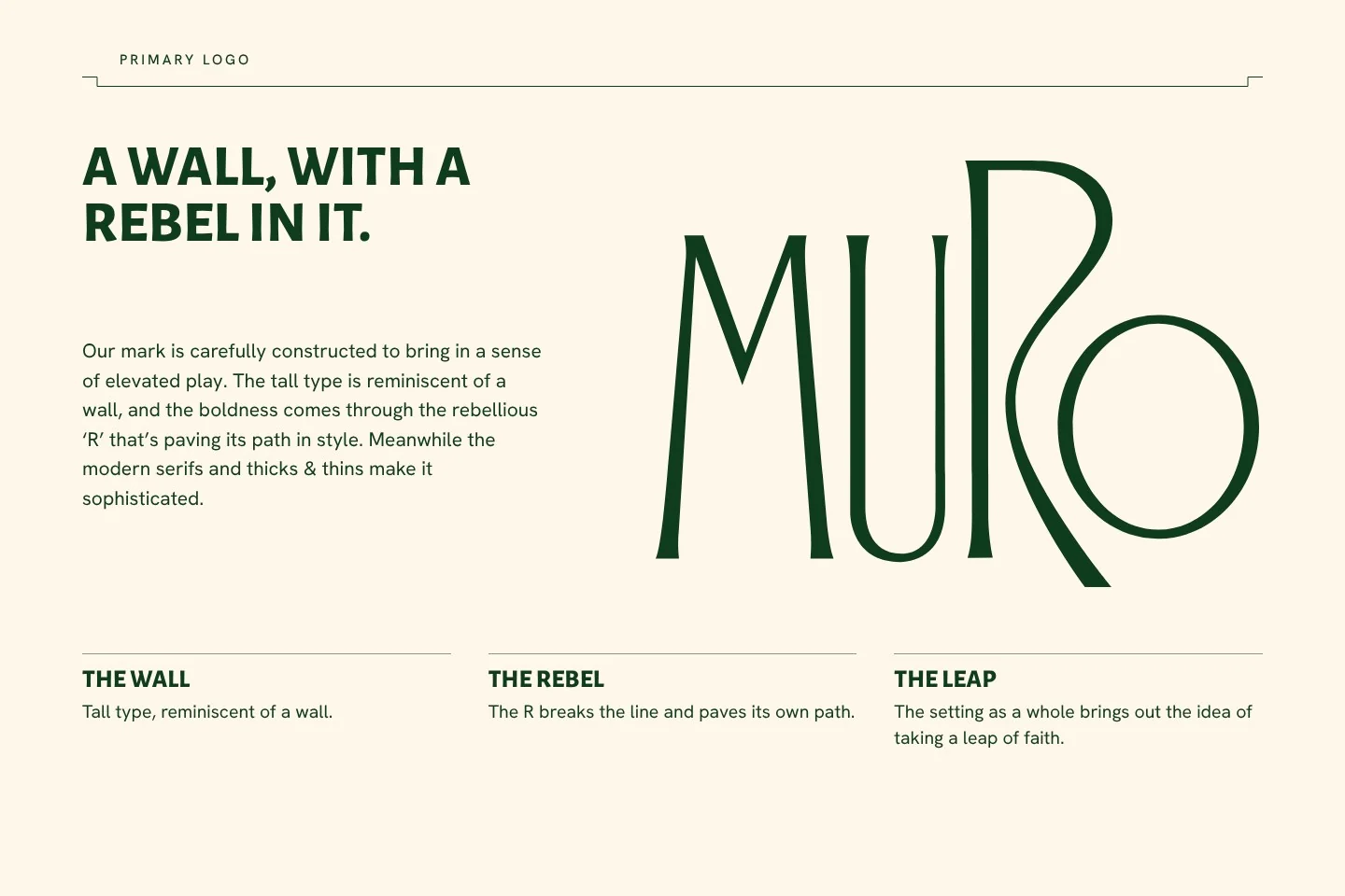Primary logo: a page of the brand book