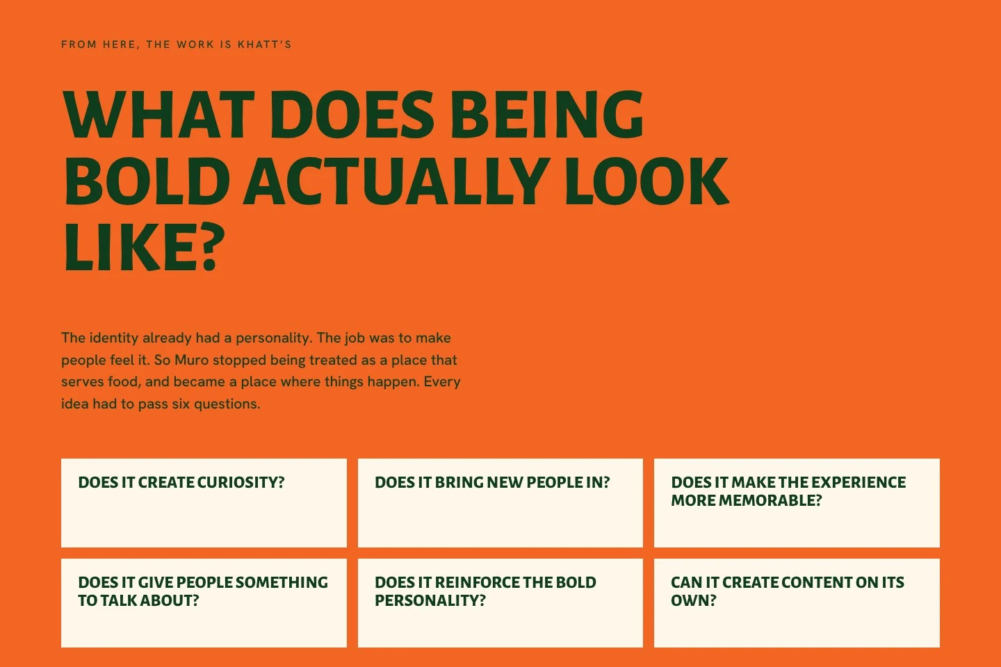 The question: a page of the brand book