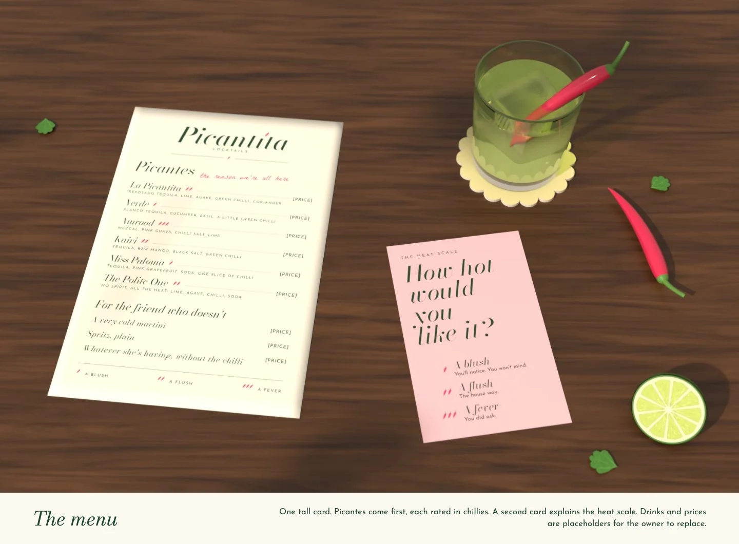 Picantita: the menu
